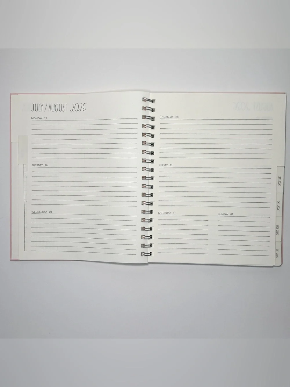 Rae Dunn 2026-2027 Large Size 17-month Planner MAKE IT HAPPEN (White/Pink)